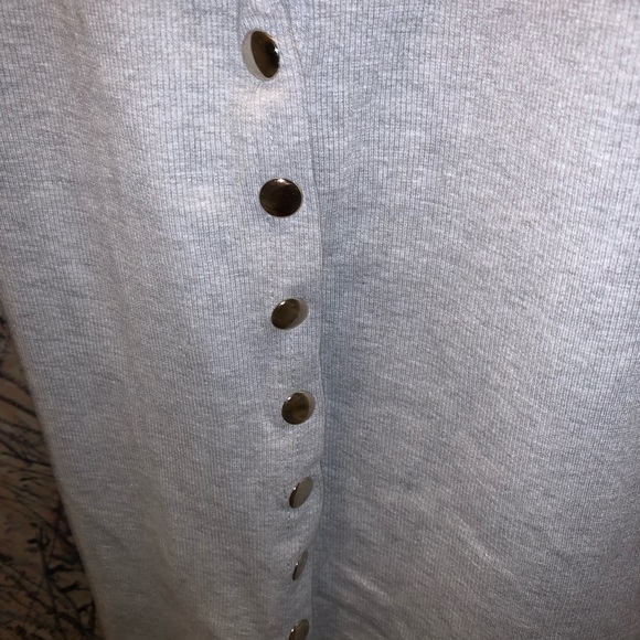 Missguided Strappy Ribbed Popper Midi Dress in Grey - Picture 6 of 11